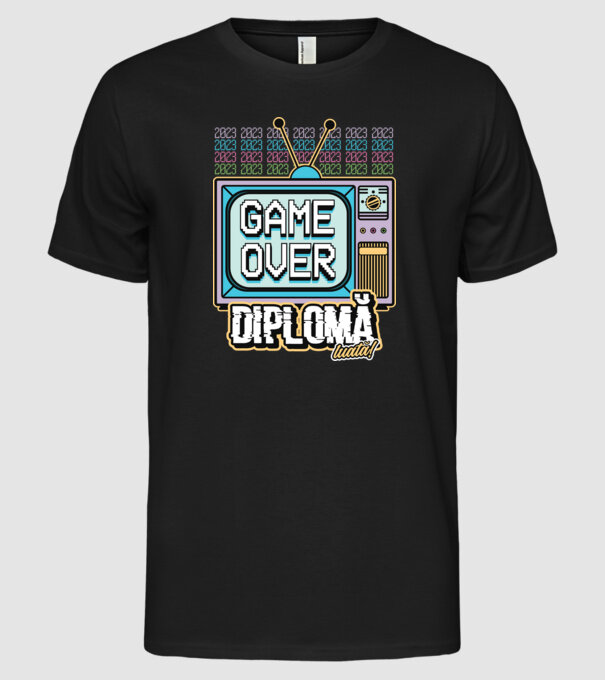 Absolvire retro diplomă model negru pe tricou