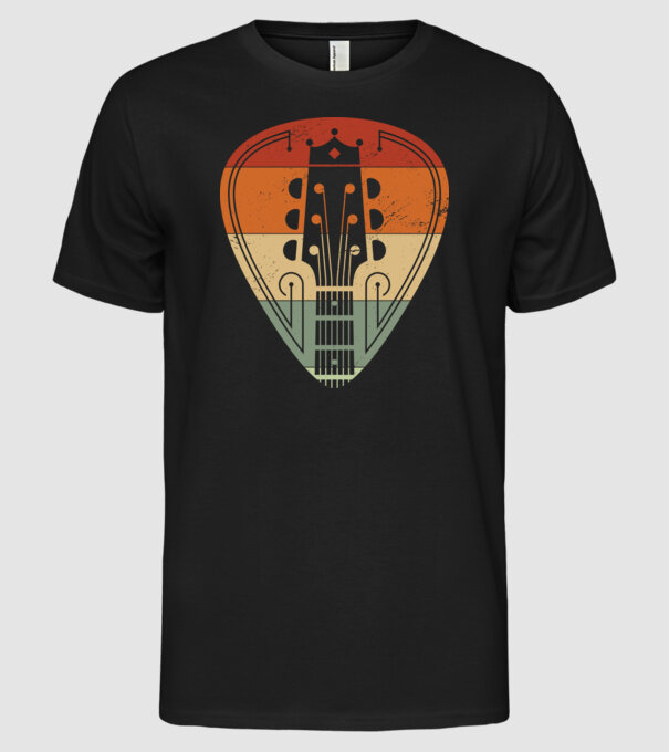 acoustic guitarist model negru pe tricou