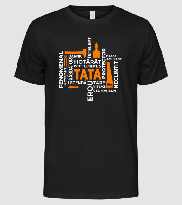 Acronimele tatălui model negru pe tricou