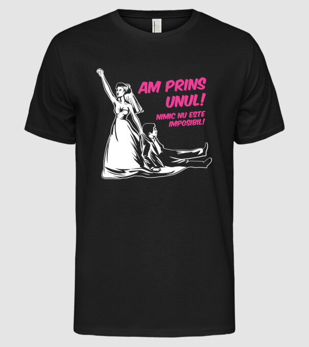 Am prins unul Nimic nu este imposibil model negru pe tricou