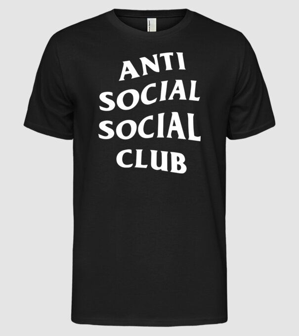 Anti social social club model negru pe tricou