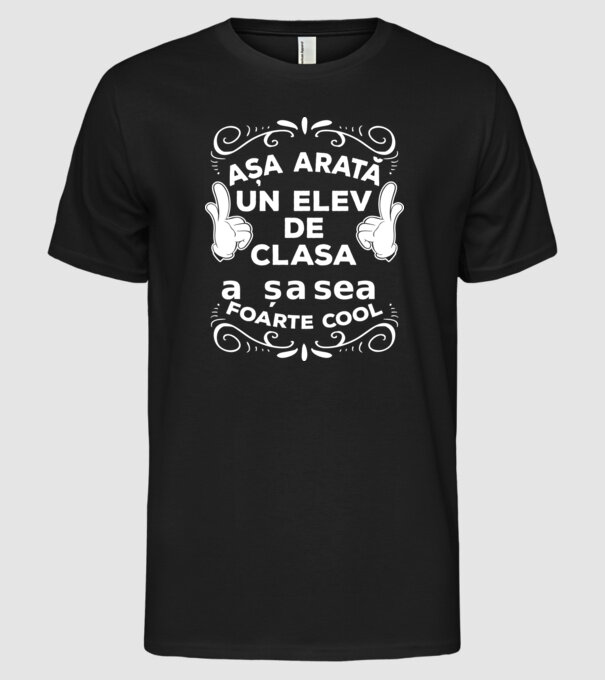 Așa arată un elev de clasa a șasea foarte cool model negru pe tricou