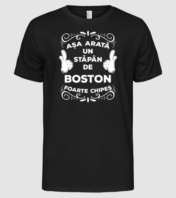 Așa arată un stăpân de Boston Terrier foarte chipeș model negru pe tricou