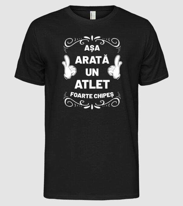 Așa arată un ATLET foarte chipeș model negru pe tricou