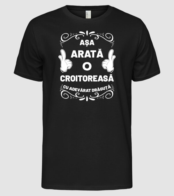 așa arată o croitoreasă cu adevărat drăguță model negru pe tricou