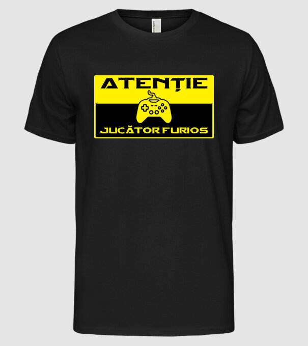 Atenție! Jucător furios model negru pe tricou