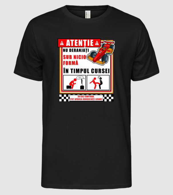 atenție model negru pe tricou