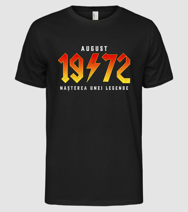 August-1972-nașterea unei legende model negru pe tricou