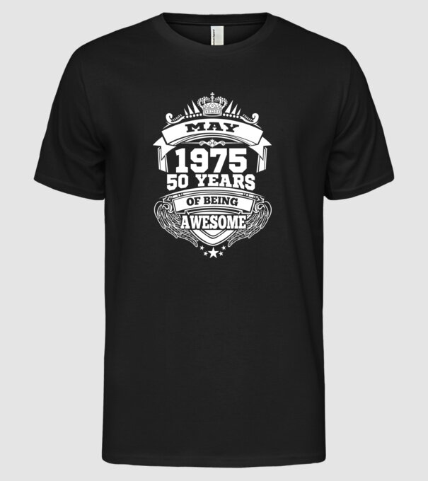 Awesome being of may 1975 model negru pe tricou