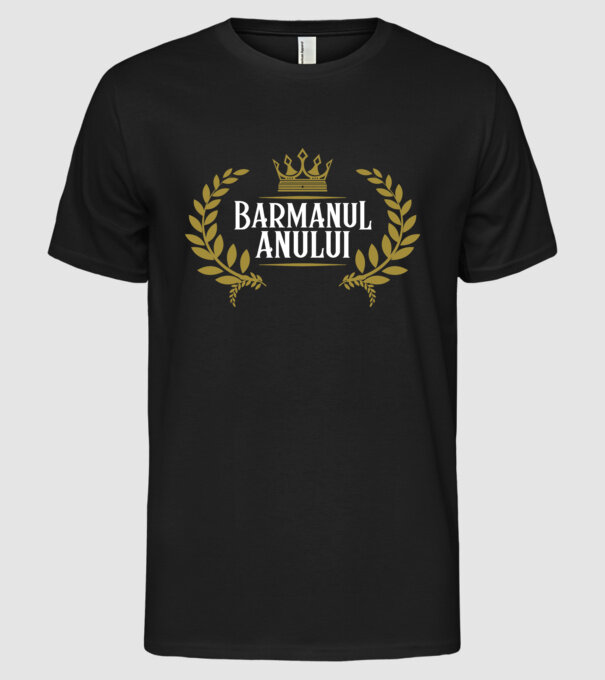 Barmanul anului model negru pe tricou
