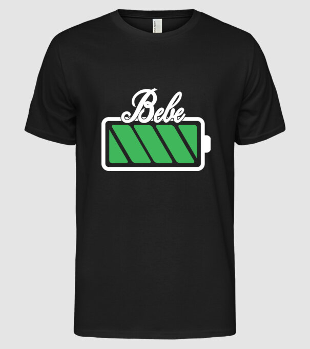 Bebe încărcat model negru pe tricou