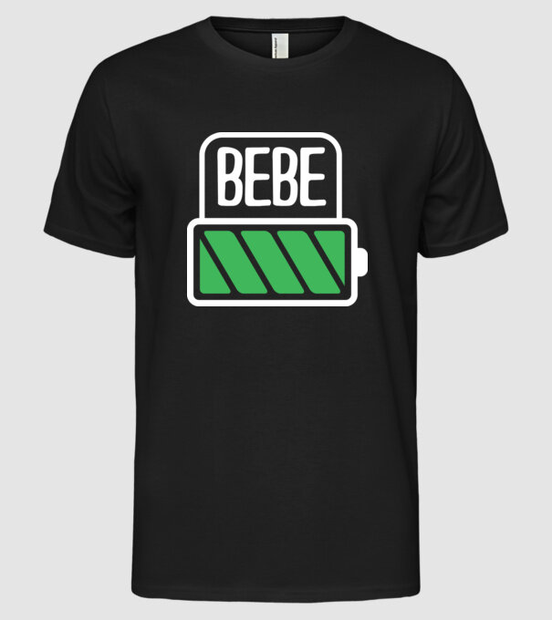 Bebe încărcat model negru pe tricou