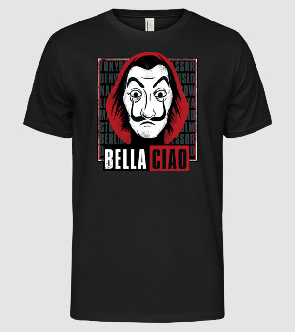 bella ciao dali model negru pe tricou