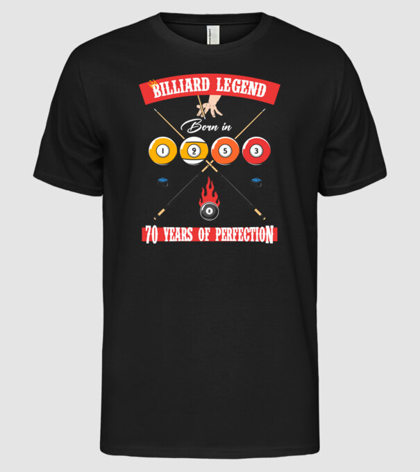 Billiard legend born in 1953 model negru pe tricou