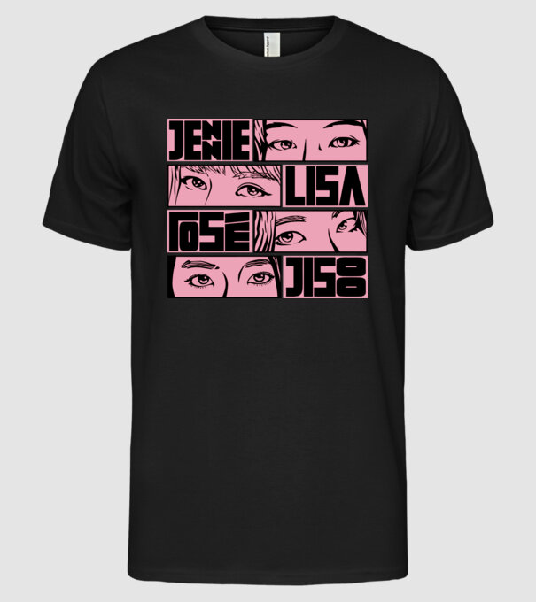 BlackPink manga model negru pe tricou