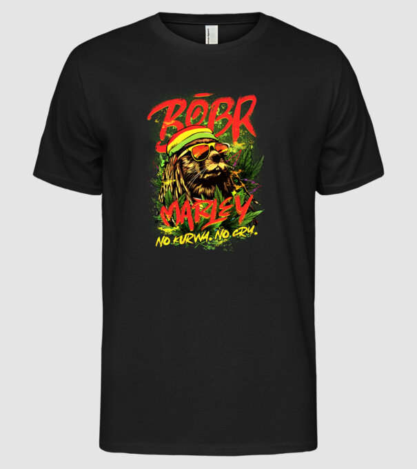 BÓBR MARLEY model negru pe tricou