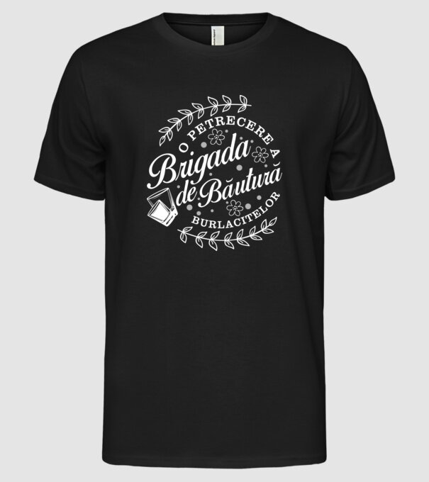 Brigada de băutură model negru pe tricou