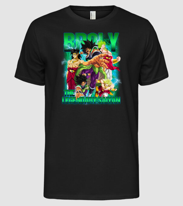 broly dragonball model negru pe tricou