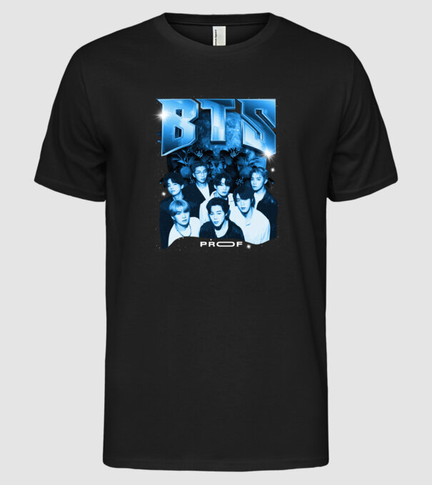 BTS model negru pe tricou