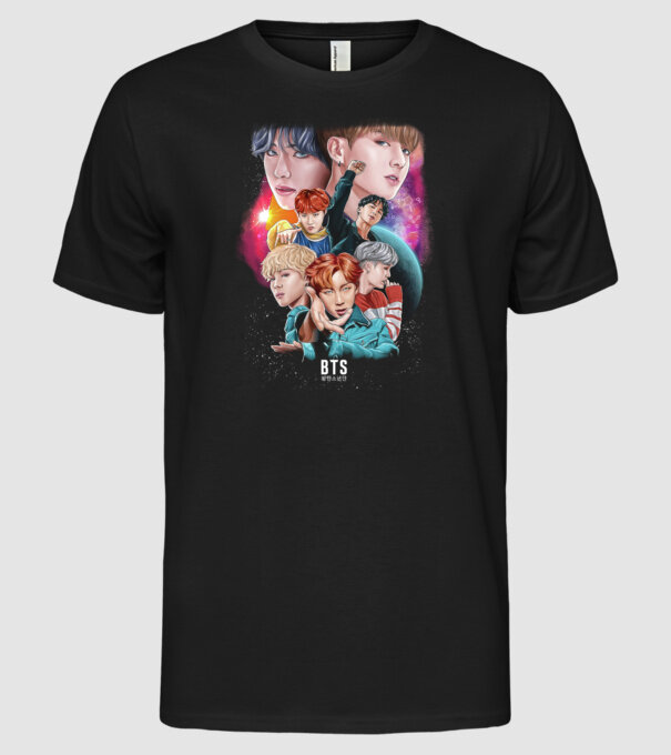 BTS POSTER model negru pe tricou