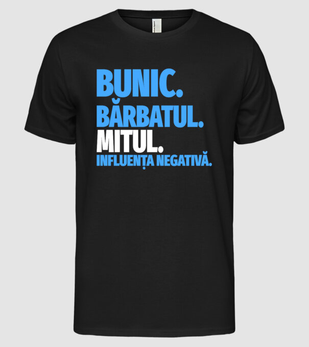 Bunic model negru pe tricou