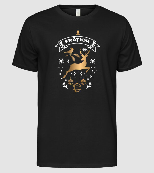 frățior christmas model negru pe tricou