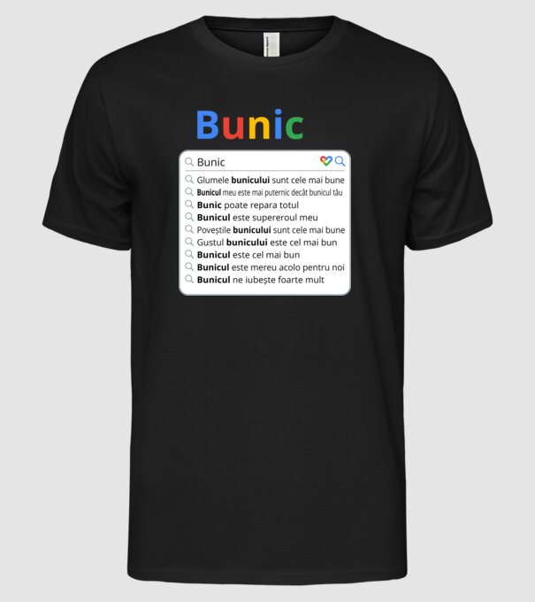 căutare Google Bunic model negru pe tricou