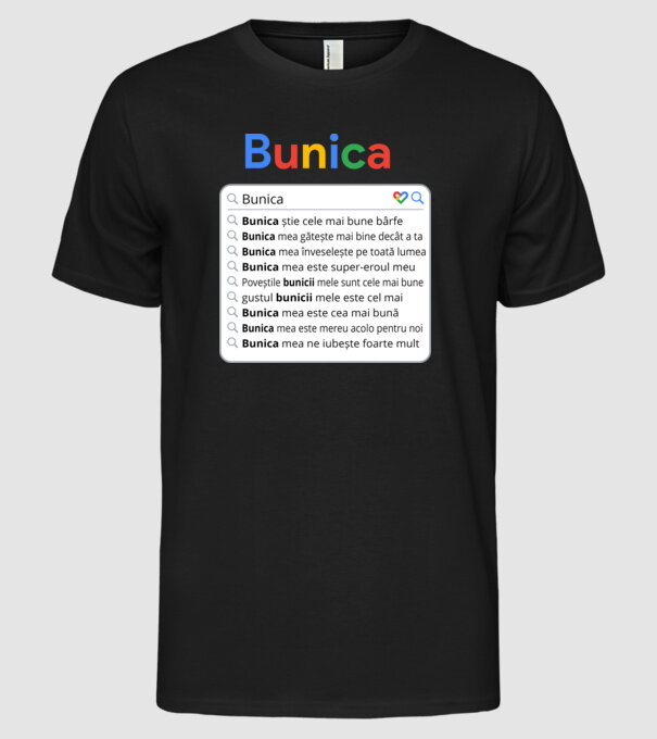 căutare Google Bunica model negru pe tricou