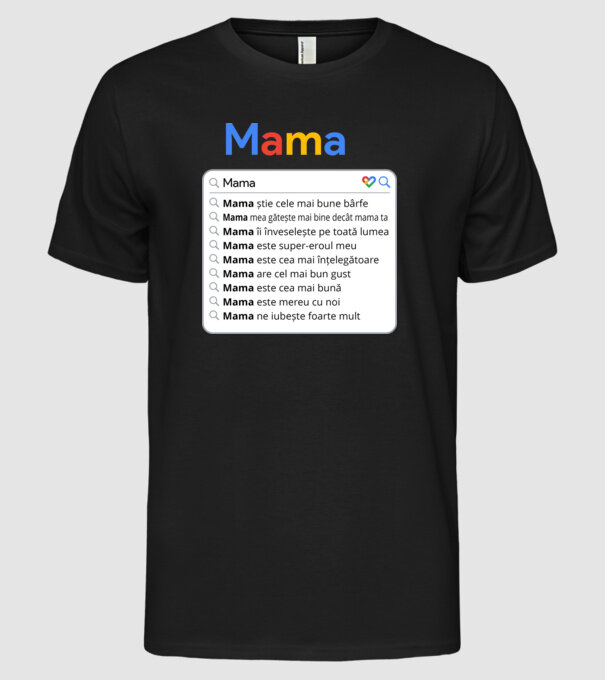 căutare Google Mama model negru pe tricou