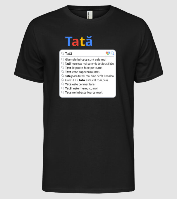 căutare Google Tată model negru pe tricou