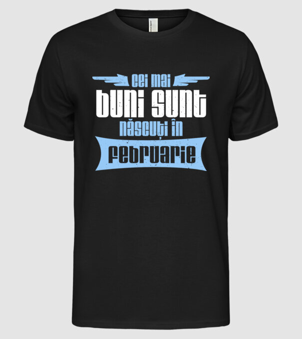 Cei mai buni sunt născuți în februarie model negru pe tricou