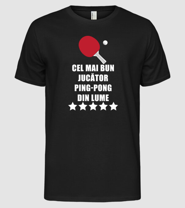 cel mai bun jucător ping-pong din lume model negru pe tricou