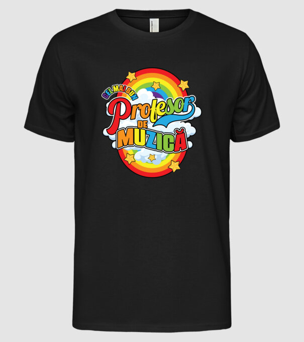 Cel mai bun profesor de muzică model negru pe tricou