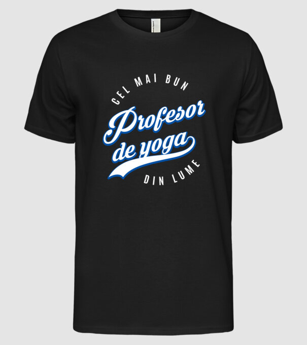 cel mai bun profesor de yoga din lume model negru pe tricou