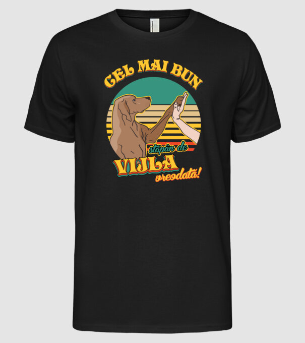 Cel mai bun stăpân de vijla vreodată! model negru pe tricou
