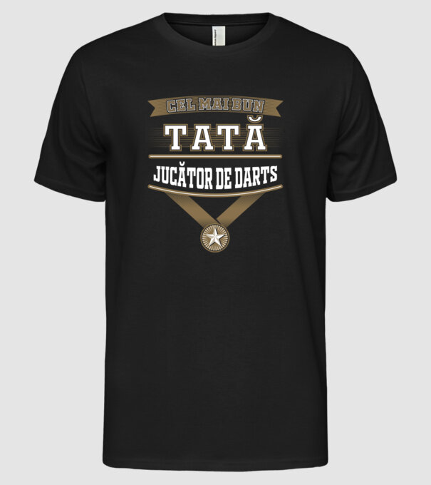 Cel mai bun tată jucător de darts model negru pe tricou
