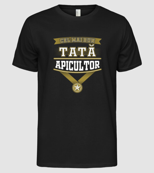 CEL MAI BUN Tată Apicultor model negru pe tricou