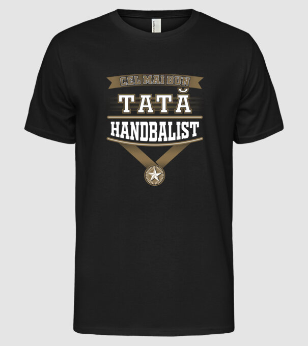 Cel mai bun tată handbalist model negru pe tricou