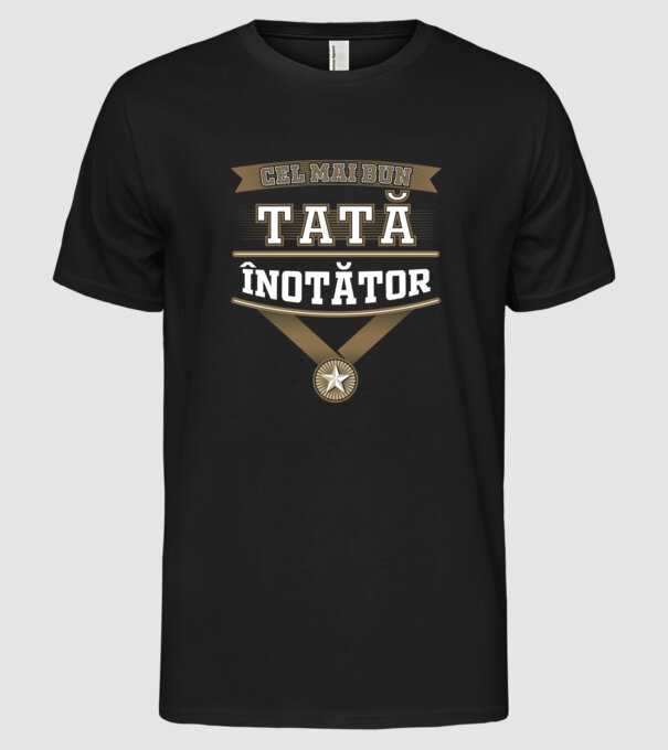 Cel mai bun tată înotător model negru pe tricou