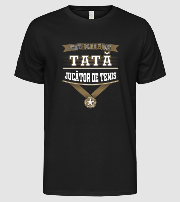 Cel mai bun tată jucător de tenis model negru pe tricou