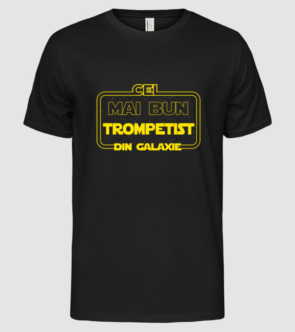 Cel mai bun trompetist din galaxie model negru pe tricou