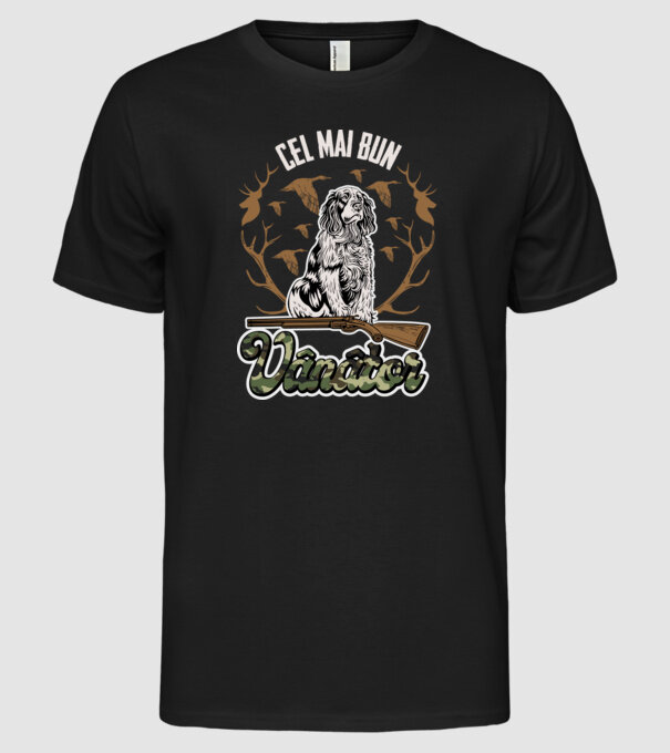 Cel mai bun vânător model negru pe tricou