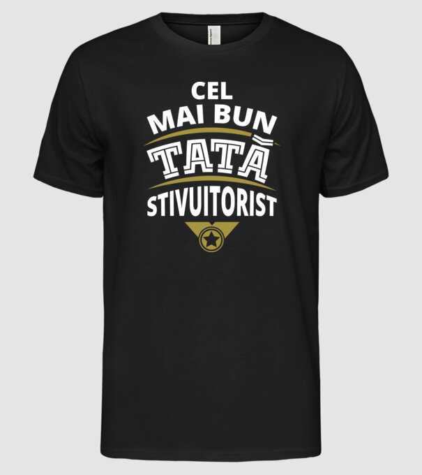 Cel mai bun tată stivuitorist model negru pe tricou
