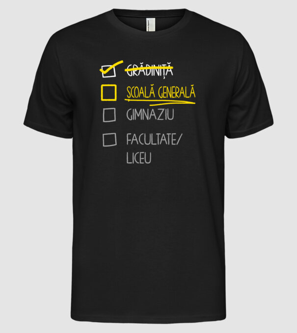 Cheklist educație - grădiniță negru model negru pe tricou