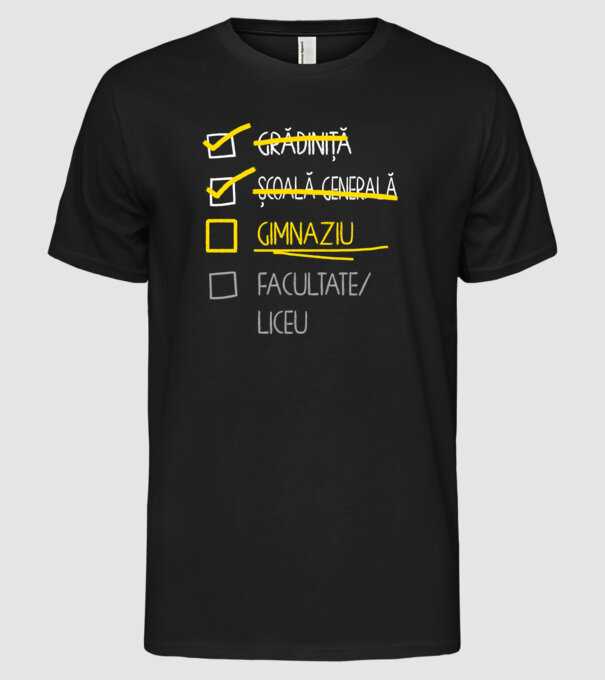 Cheklist educație - Școala primară negru model negru pe tricou
