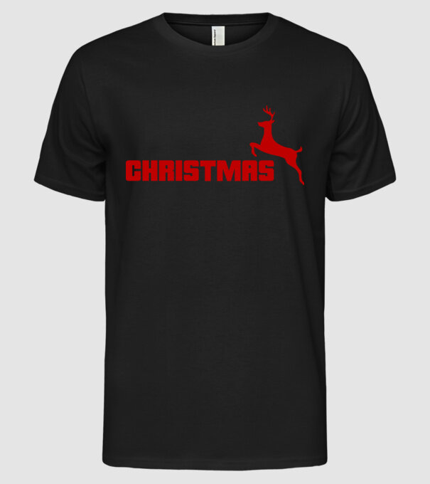 Christmas logo model negru pe tricou