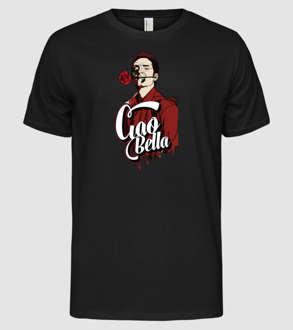 ciao bella berlin rose model negru pe tricou