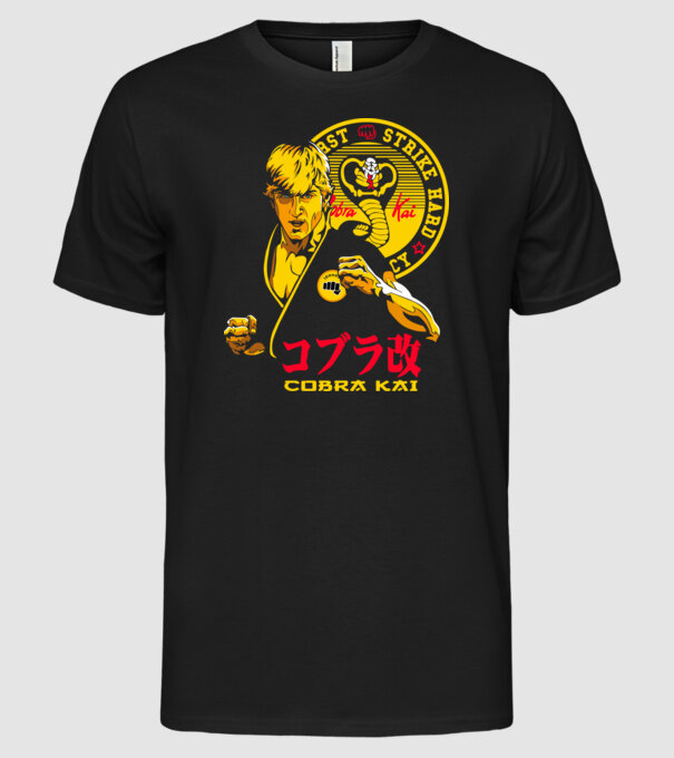 cobra kai poster model negru pe tricou