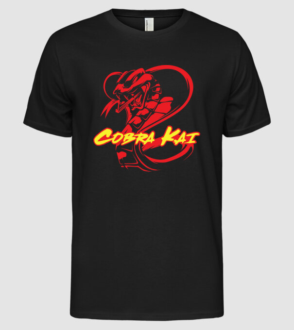 cobra kai simple model negru pe tricou