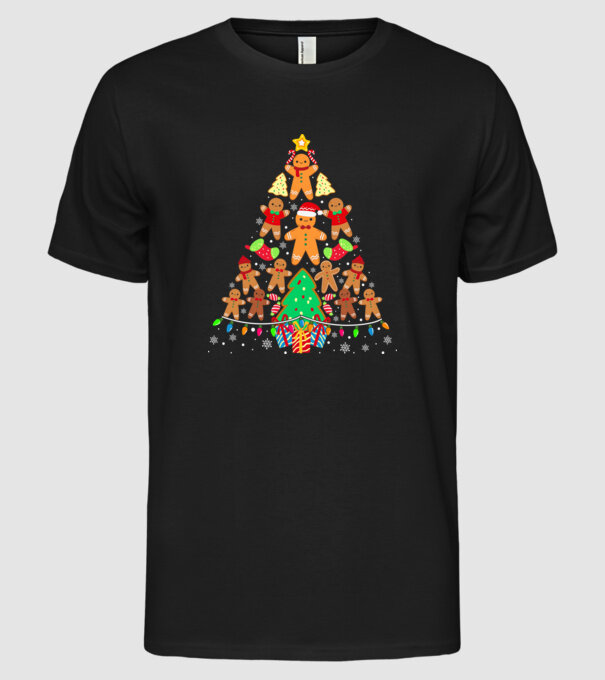 Cookie christmas tree model negru pe tricou